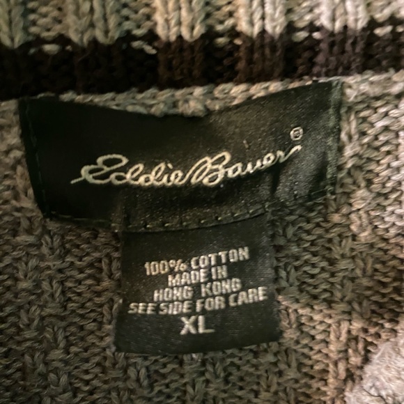 Eddie Bauer Men's Ribbed Taupe Crewneck Sweater - Picture 4 of 5
